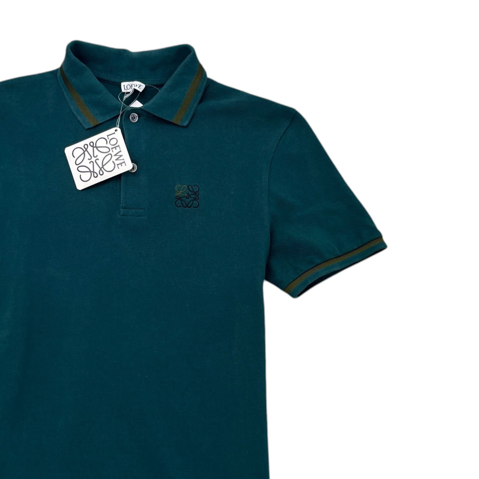 Men's Embroidered Logo Polo Shirt Green Size XS - Photo 3