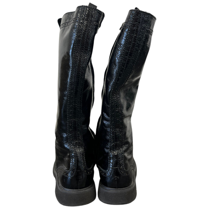 Women's Knee High Lace Up Boots Black Size EU 37 / UK 4