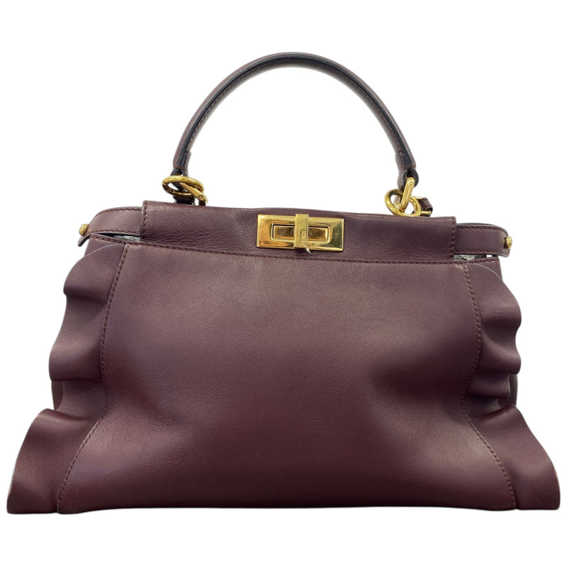 Women's Medium Wave Peekaboo Handbag Burgundy