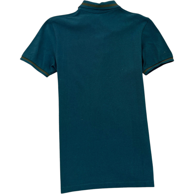 Men's Embroidered Logo Polo Shirt Green Size XS