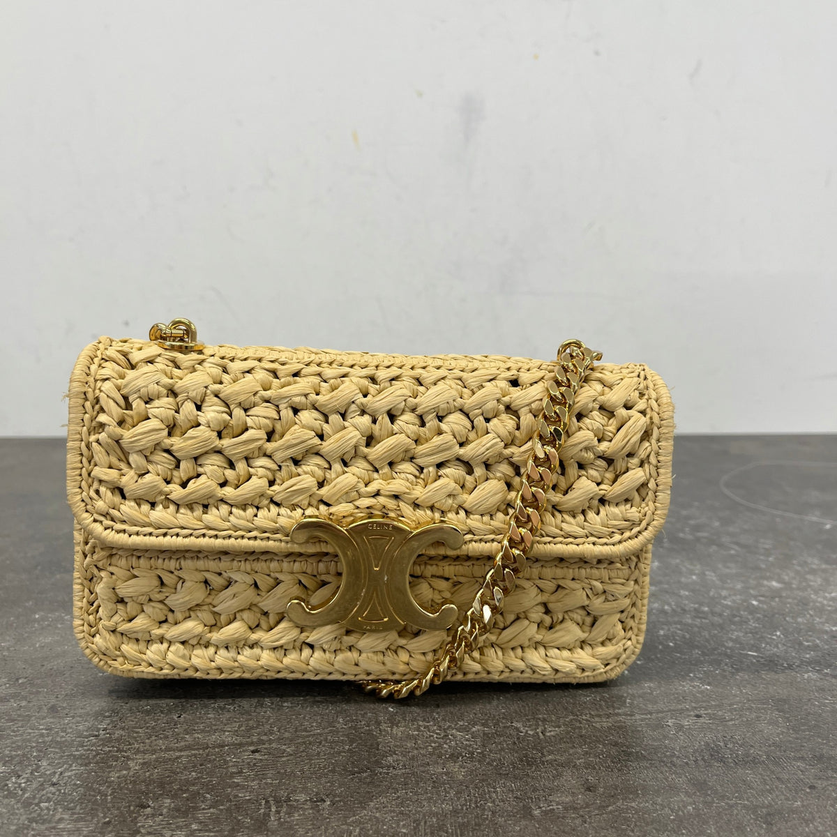Women's Calude Raffia Effect Shoulder Clutch Beige - Photo 13