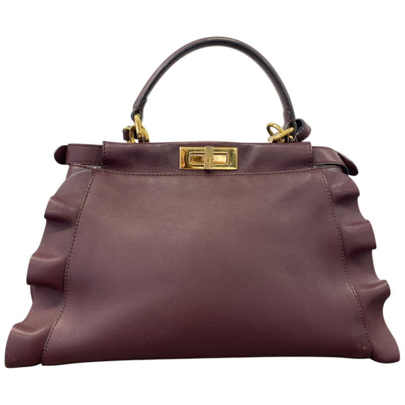 Women's Medium Wave Peekaboo Handbag Burgundy
