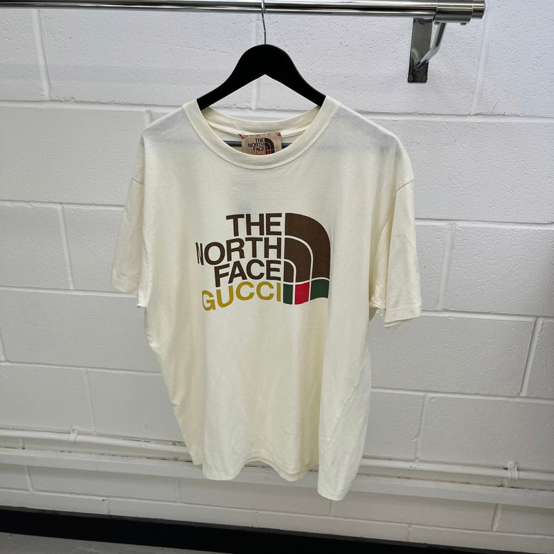 Men's X The North Face Logo Print T-Shirt Cream Size M
