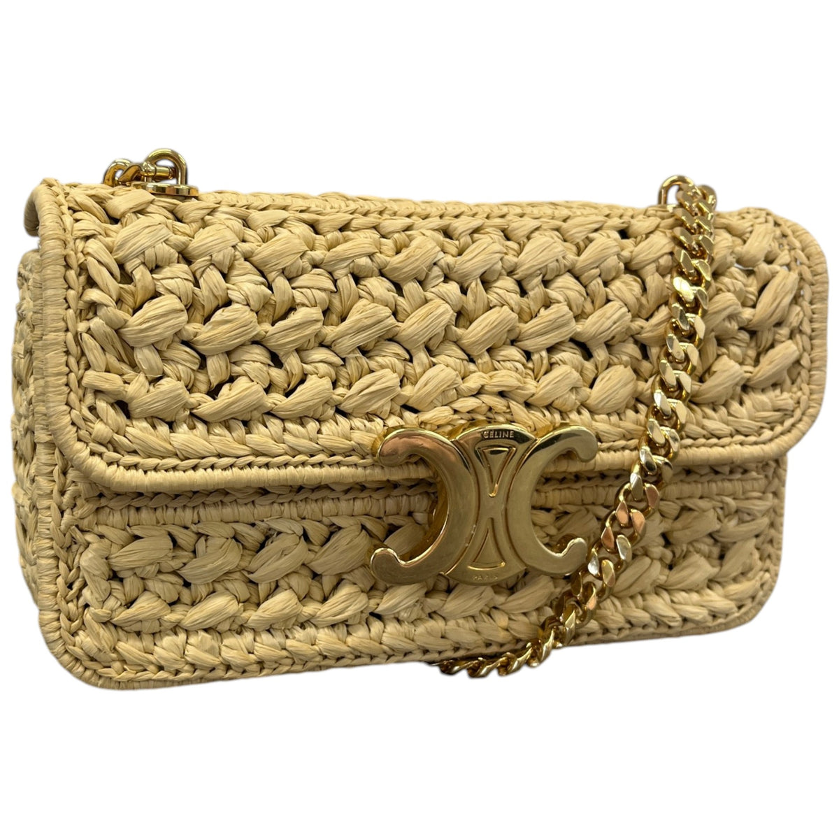 Women's Calude Raffia Effect Shoulder Clutch Beige - Photo 4