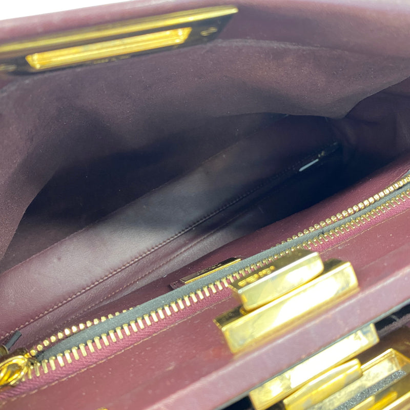 Women's Medium Wave Peekaboo Handbag Burgundy