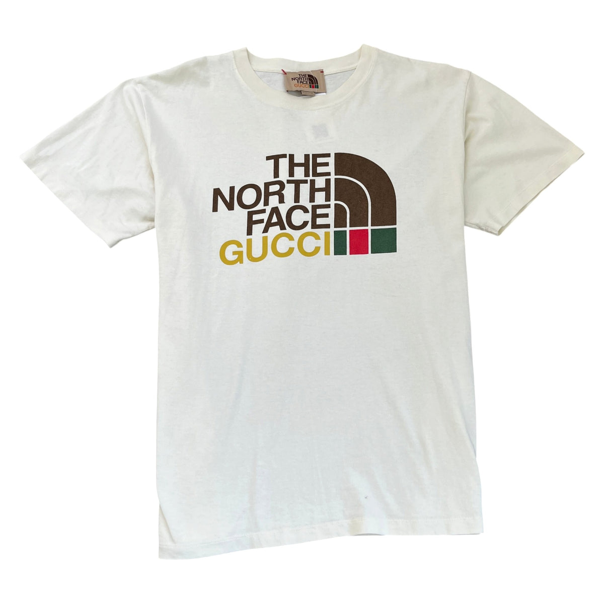 Men's X The North Face Logo Print T-Shirt Cream Size M - Photo 1