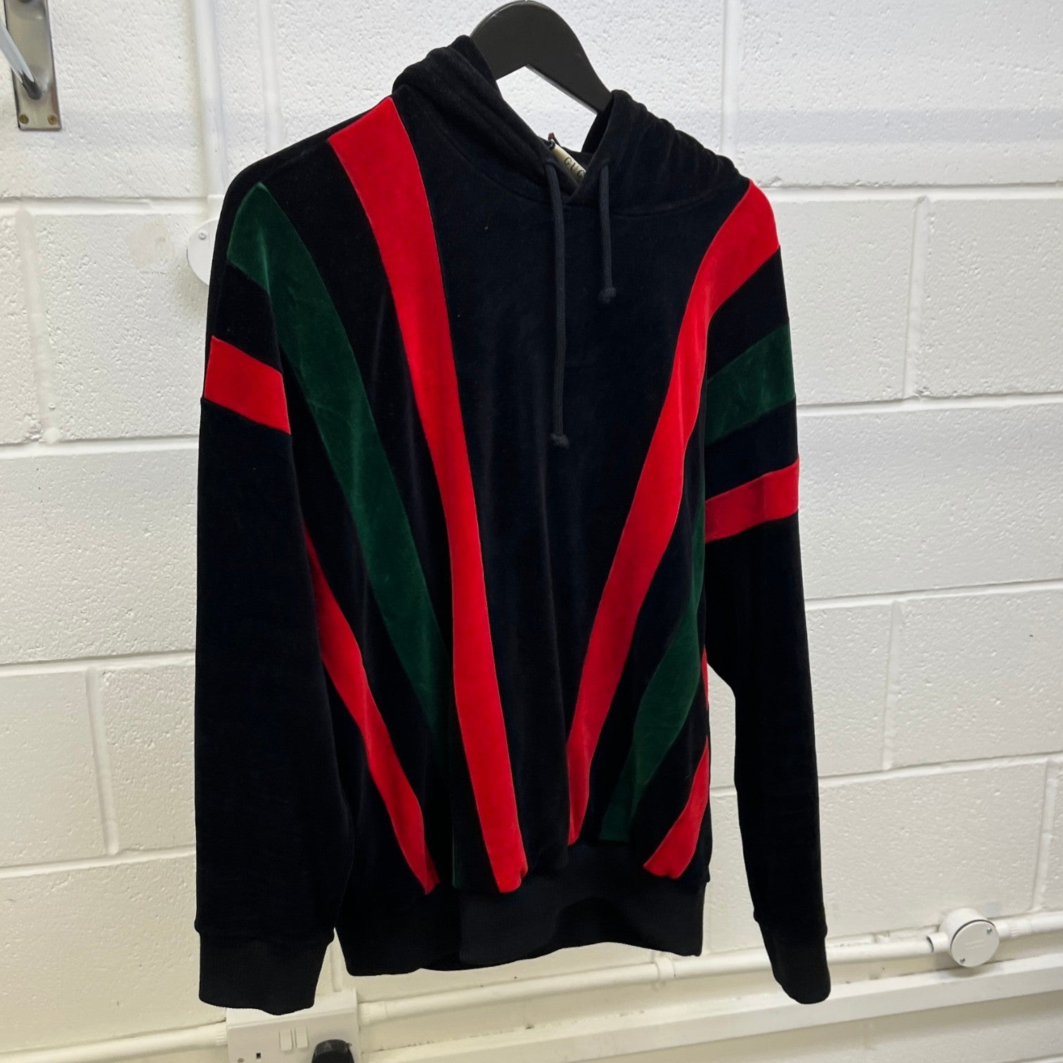Men's Chenille Hoodie Black Size M - Photo 9