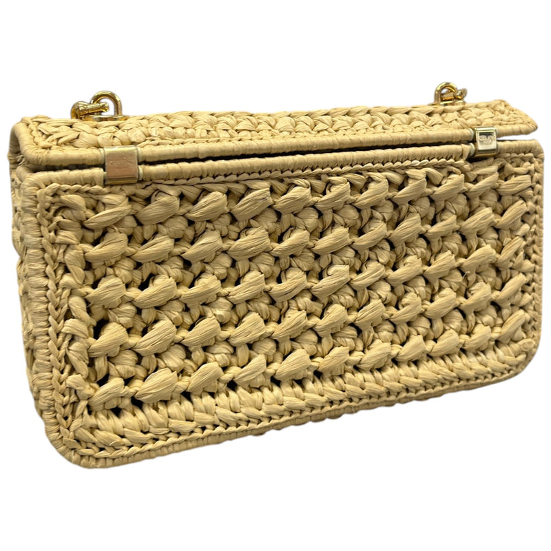 Women's Calude Raffia Effect Shoulder Clutch Beige