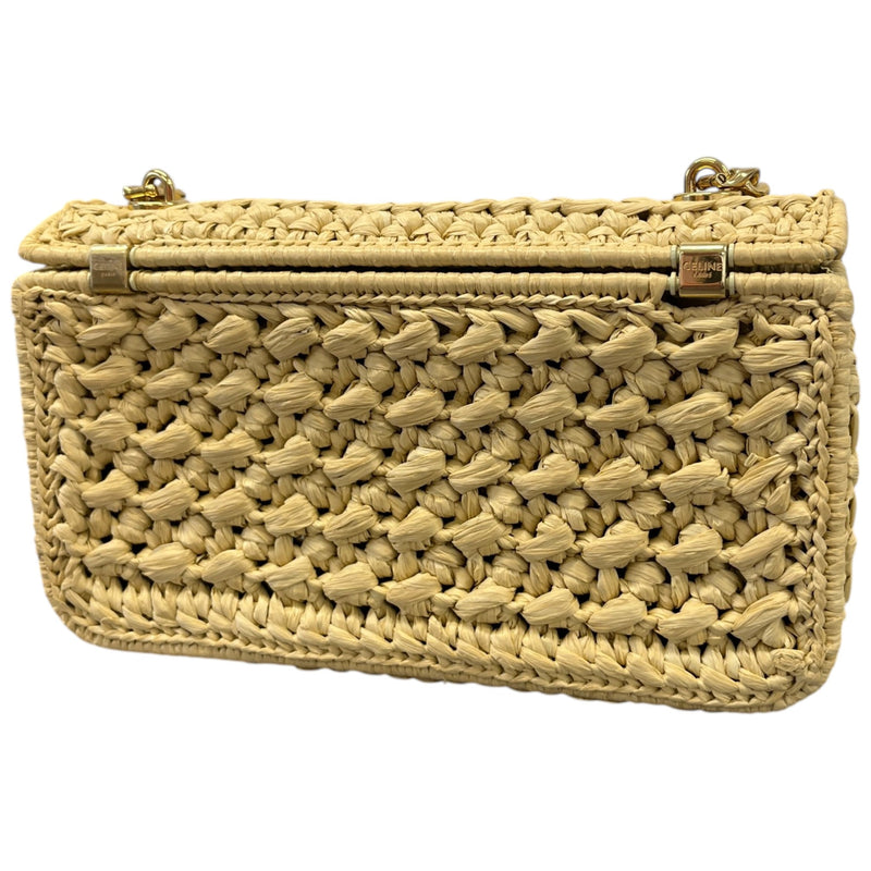 Women's Calude Raffia Effect Shoulder Clutch Beige