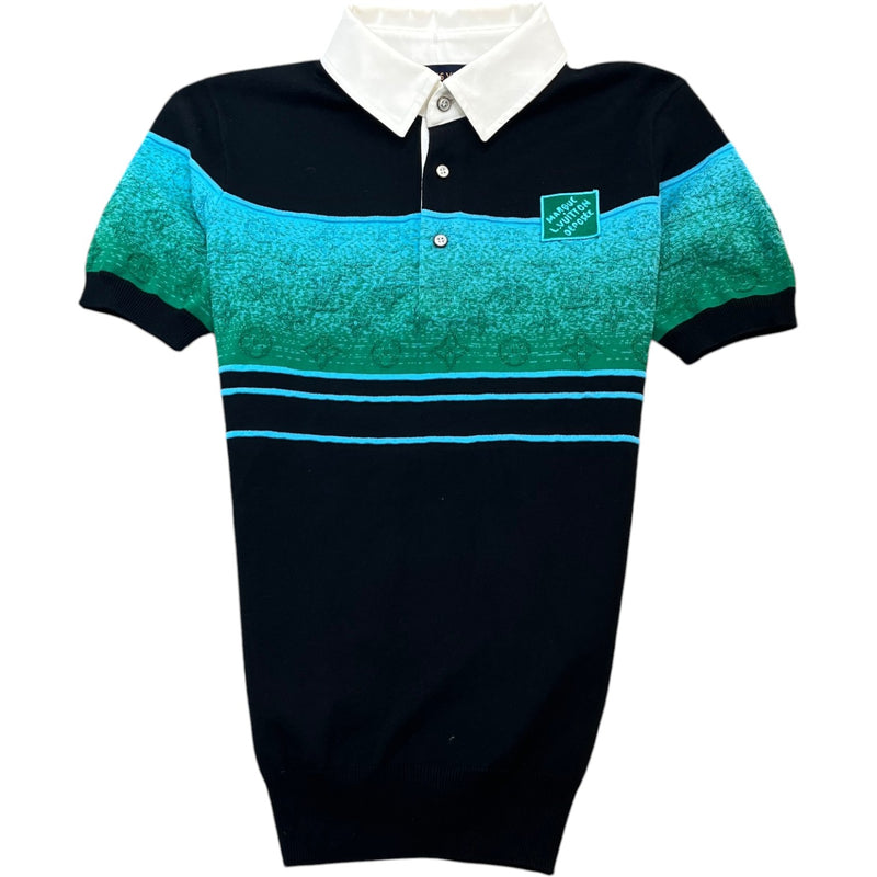 Men's Iridescent Jacquard Polo Shirt Black Size XS
