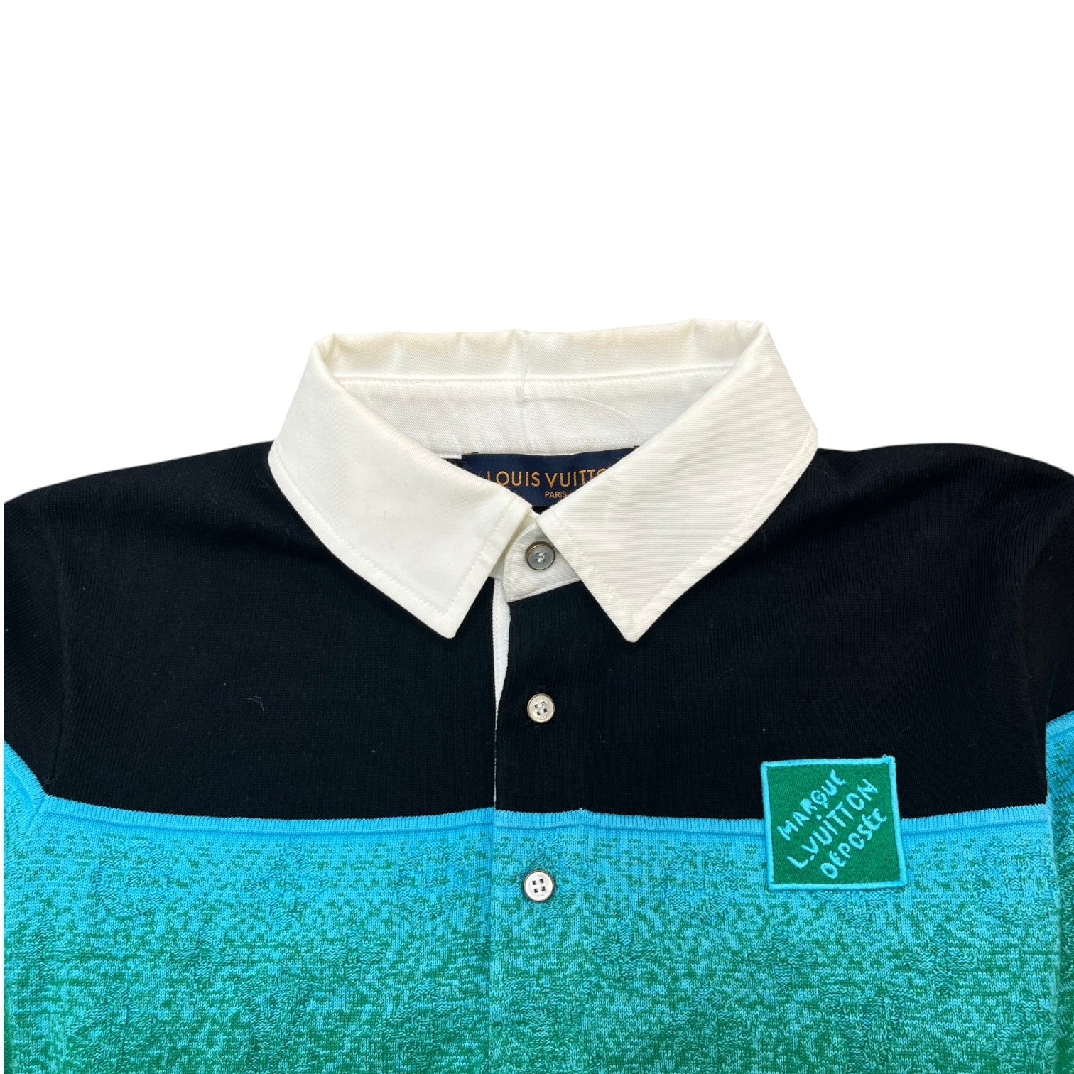 Men's Iridescent Jacquard Polo Shirt Black Size XS - Photo 5