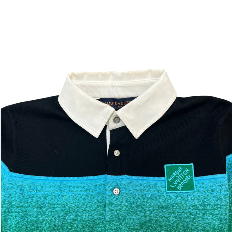 Men's Iridescent Jacquard Polo Shirt Black Size XS