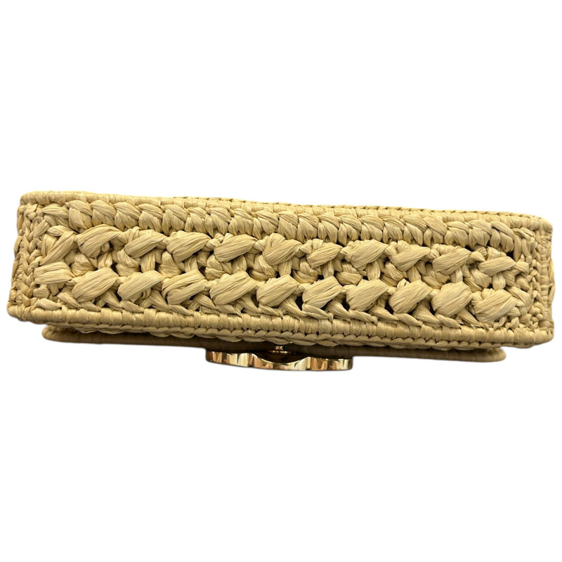 Women's Calude Raffia Effect Shoulder Clutch Beige