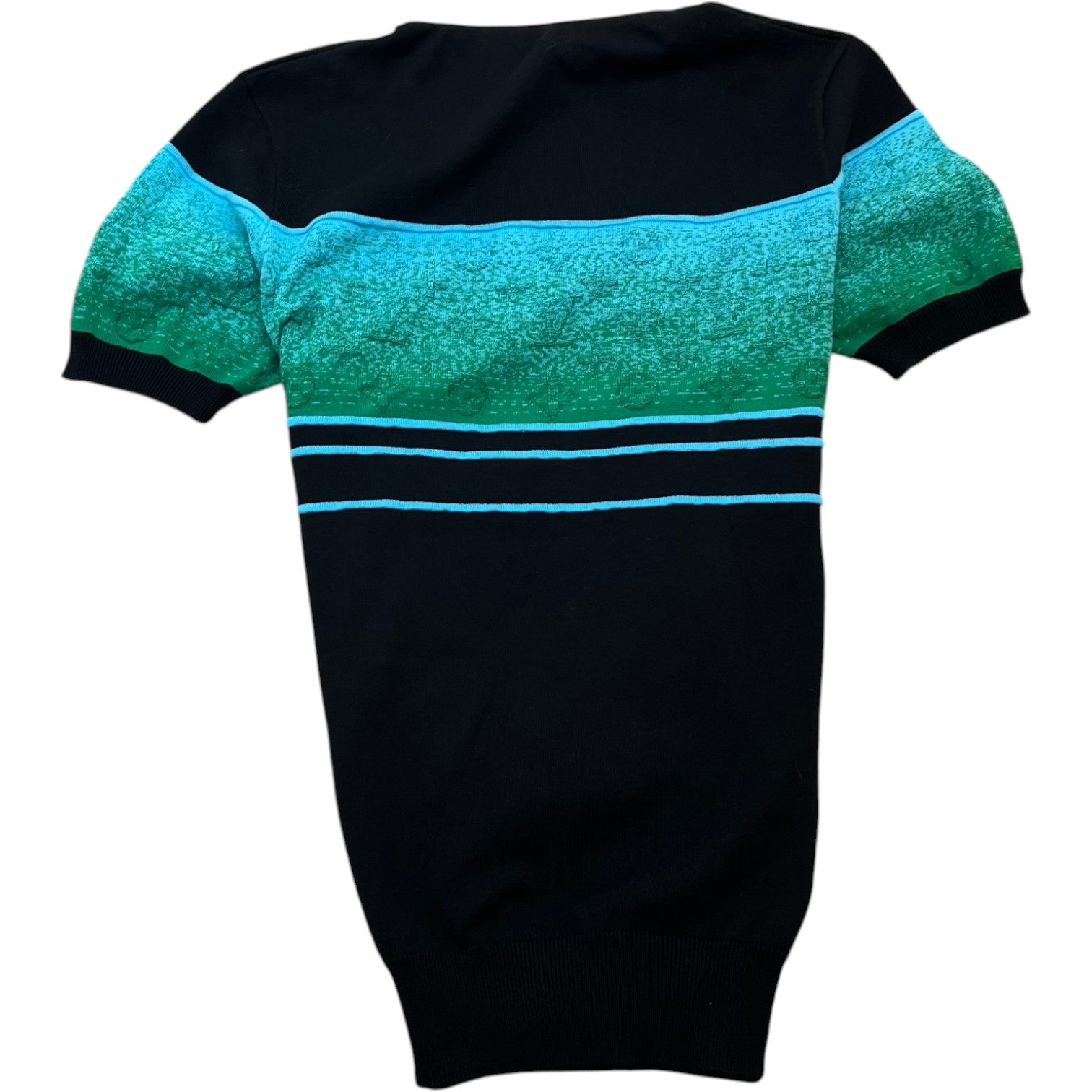 Men's Iridescent Jacquard Polo Shirt Black Size XS - Photo 2