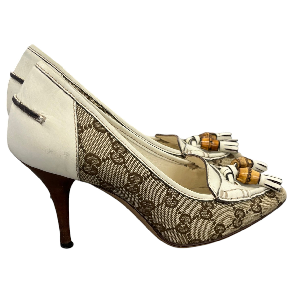 Women's GG Supreme Tassel Heels Beige Size UK 3 / EU 36 - Photo 8