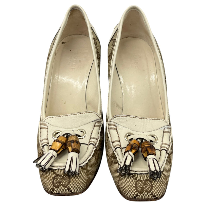 Women's GG Supreme Tassel Heels Beige Size UK 3 / EU 36