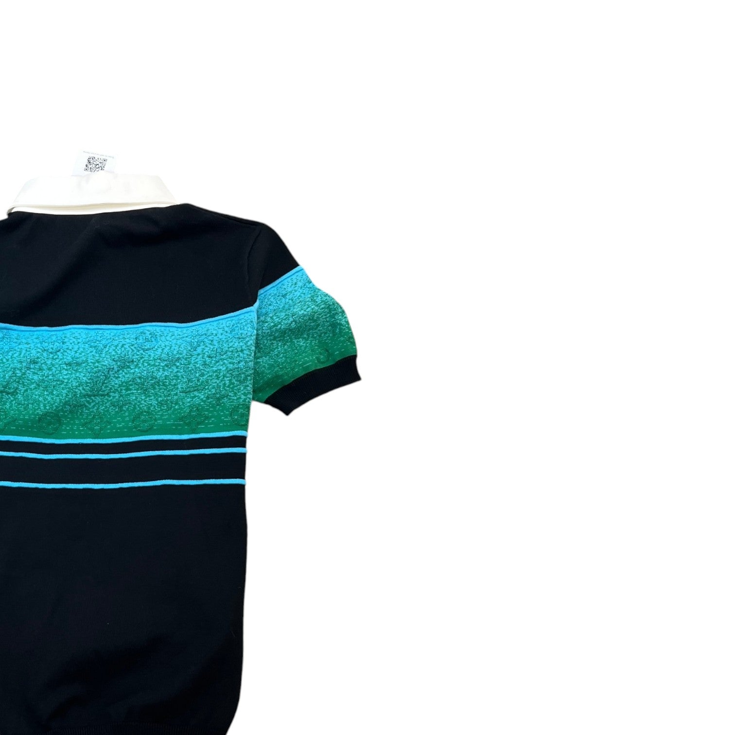 Men's Iridescent Jacquard Polo Shirt Black Size XS - Photo 4