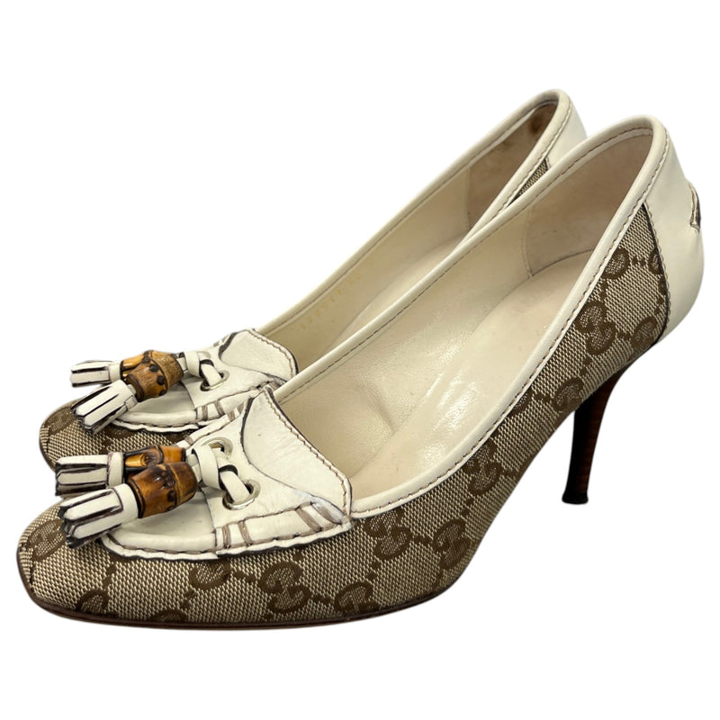Women's GG Supreme Tassel Heels Beige Size UK 3 / EU 36