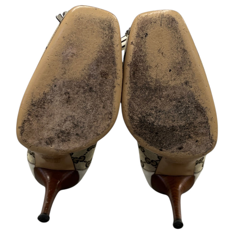 Women's GG Supreme Tassel Heels Beige Size UK 3 / EU 36