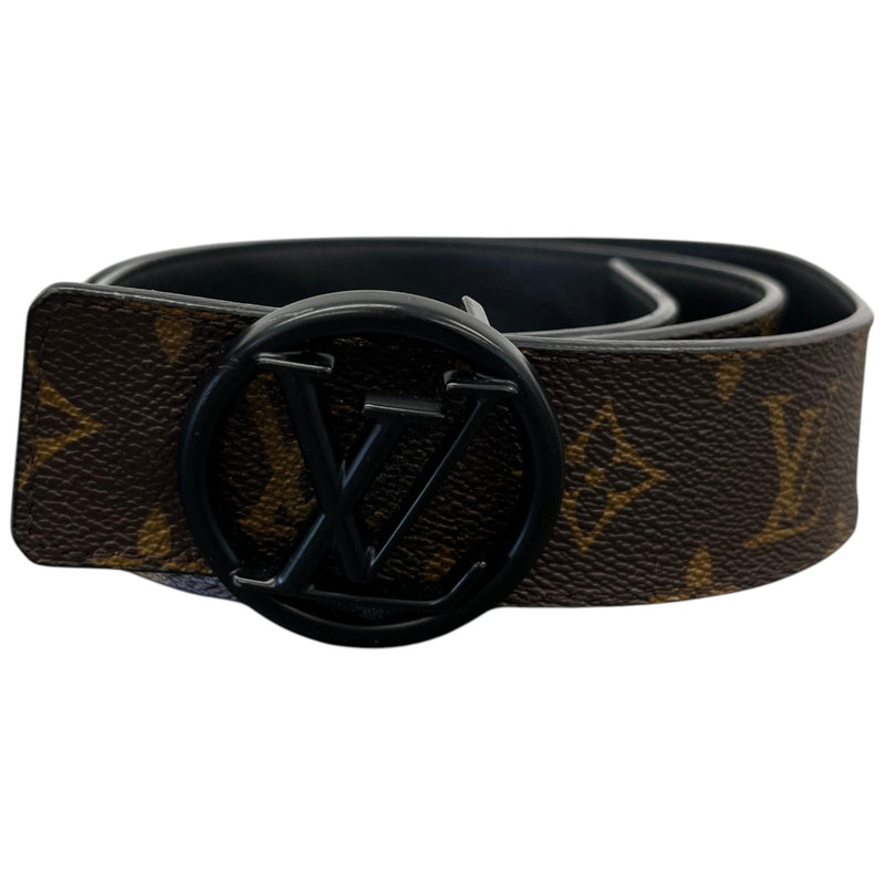 Men's Lv Circle Reversible Belt Brown Size Waist 34"