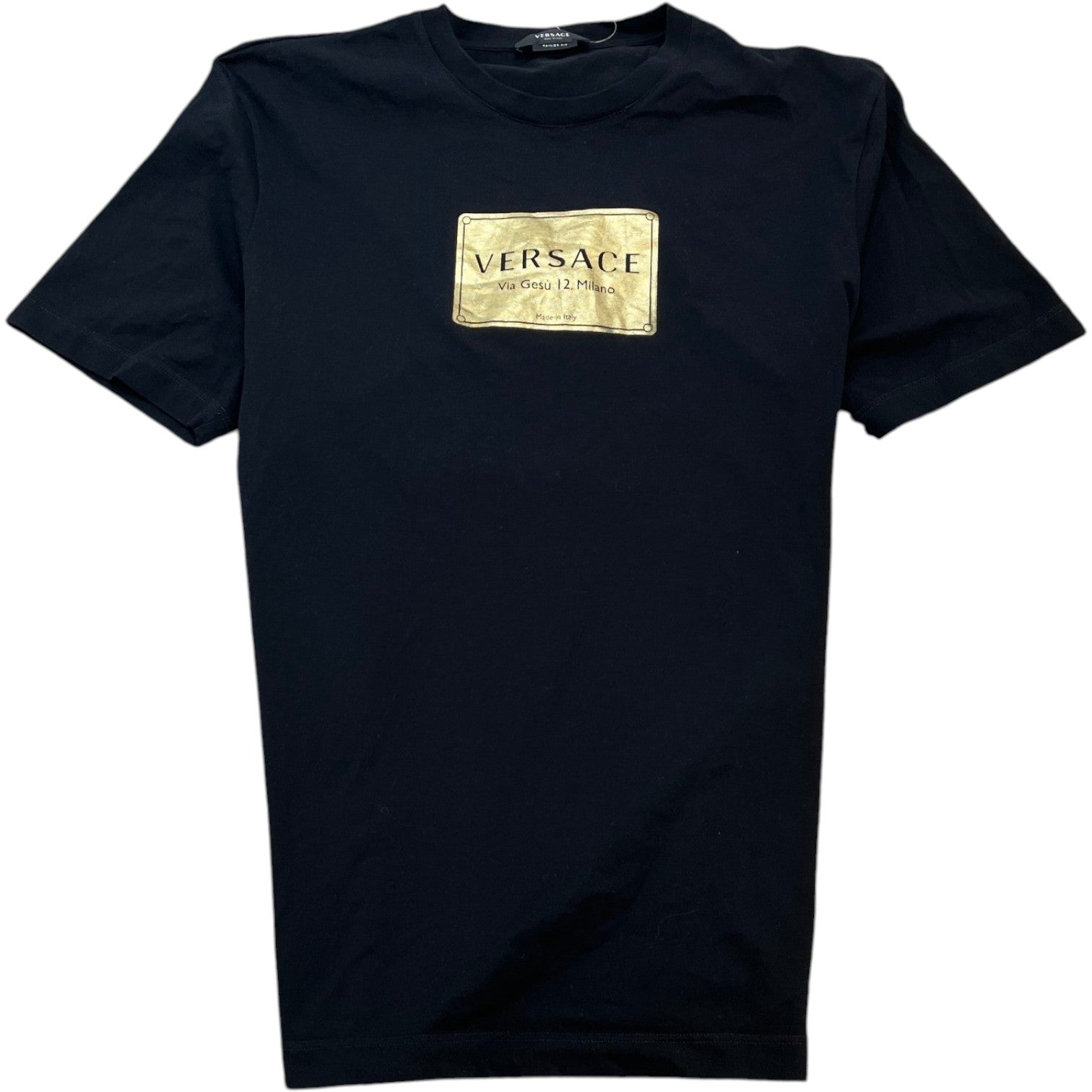 Men's Via Gesù Plaque Print T-Shirt Black Size XXL - Photo 1