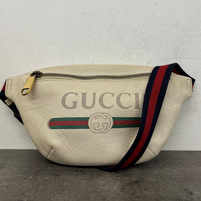 Men's Logo Belt Bag Cream