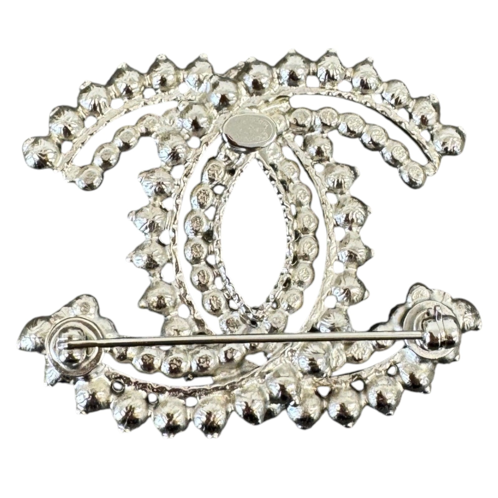 Women's Cc Logo Beaded Brooch Navy - Photo 4