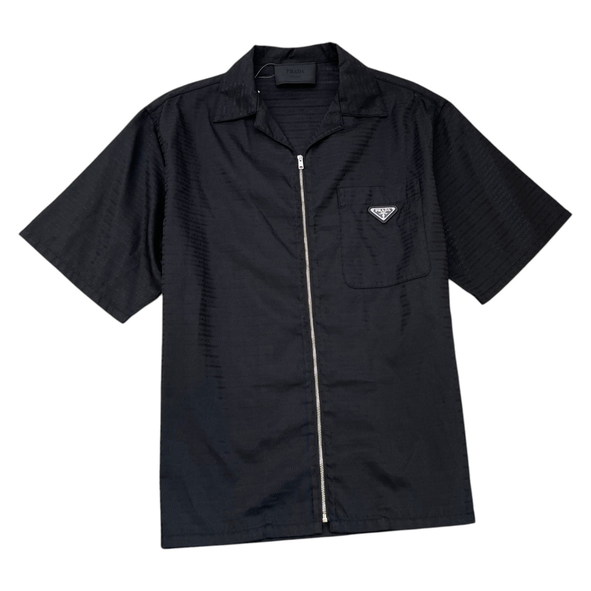 Men's Re Nylon Plaque Logo Shirt Black Size L - Photo 1
