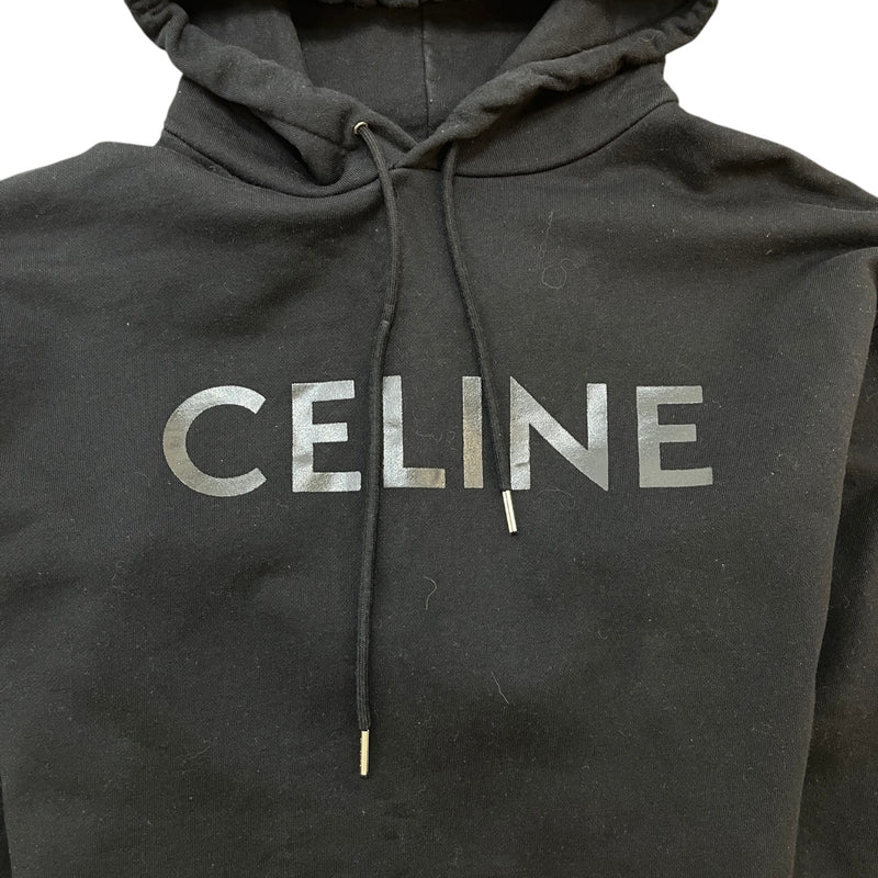 Men's Logo Print Hoodie Black Size L