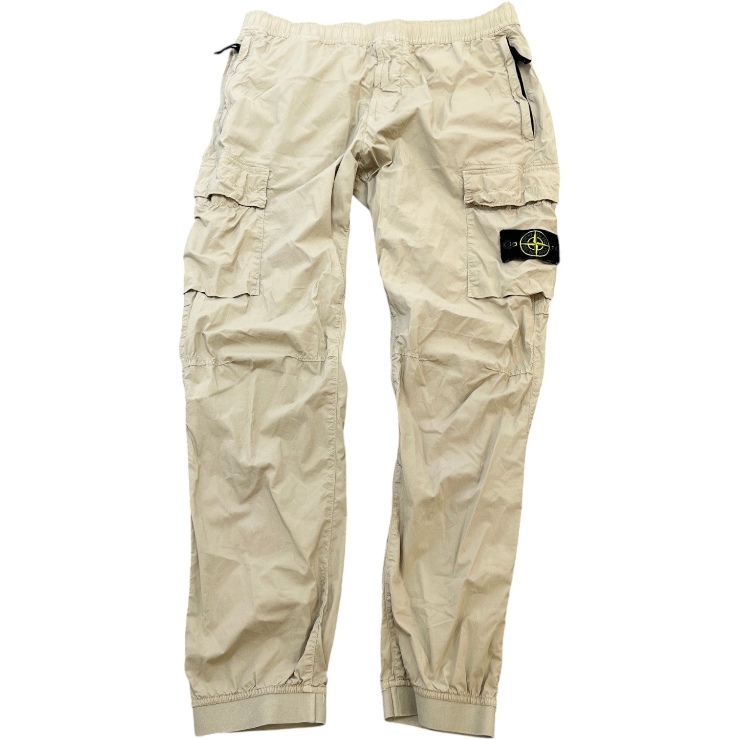Men's Applique Logo Cargos Beige Size Waist 34" - Photo 1