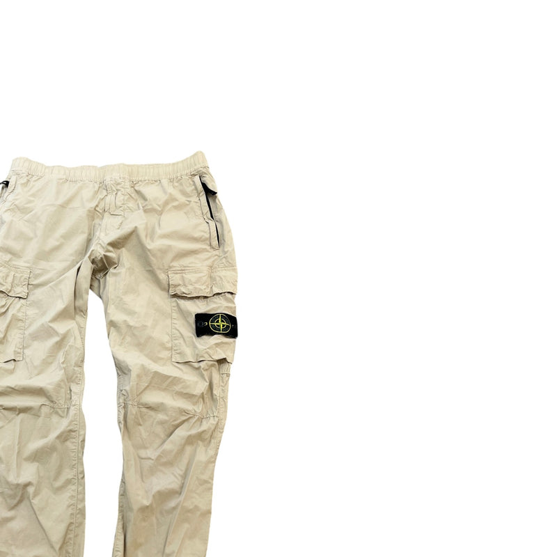 Men's Applique Logo Cargos Beige Size Waist 34"