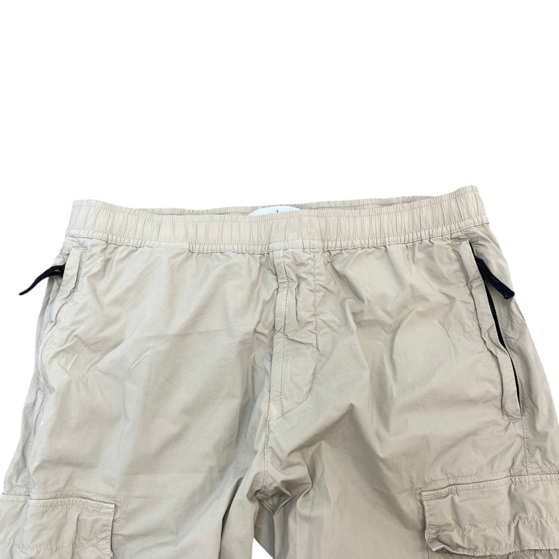 Men's Applique Logo Cargos Beige Size Waist 34"