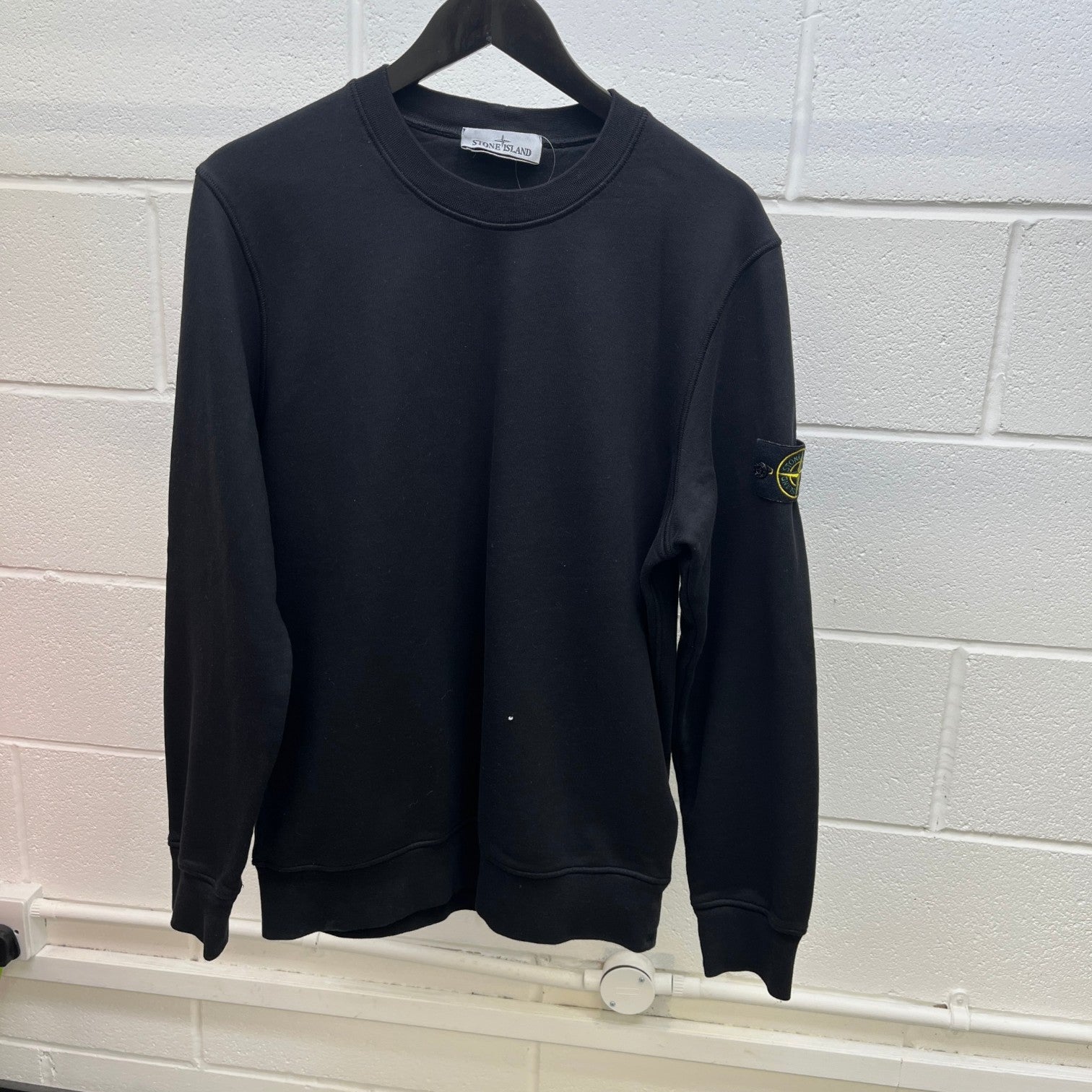 Men's Applique Logo Sweatshirt Black Size L - Photo 10