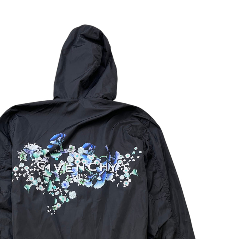 Men's Floral Logo Windbreaker Black Size S