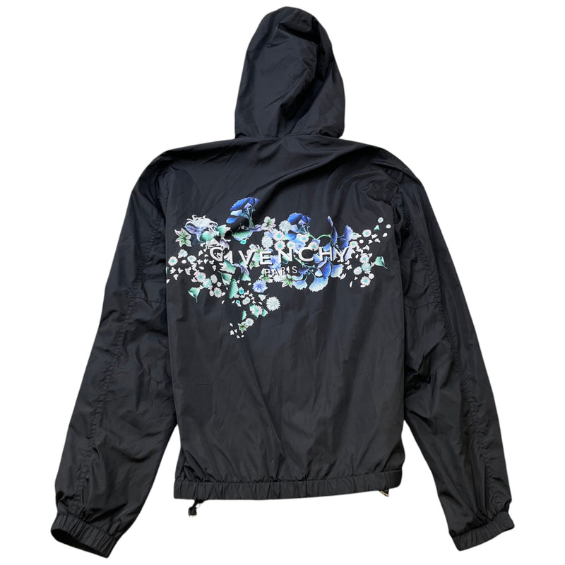 Men's Floral Logo Windbreaker Black Size S