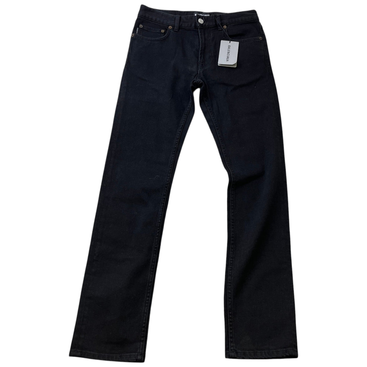 Men's Straight Embossed Logo Jeans Black Size W29 - Photo 1
