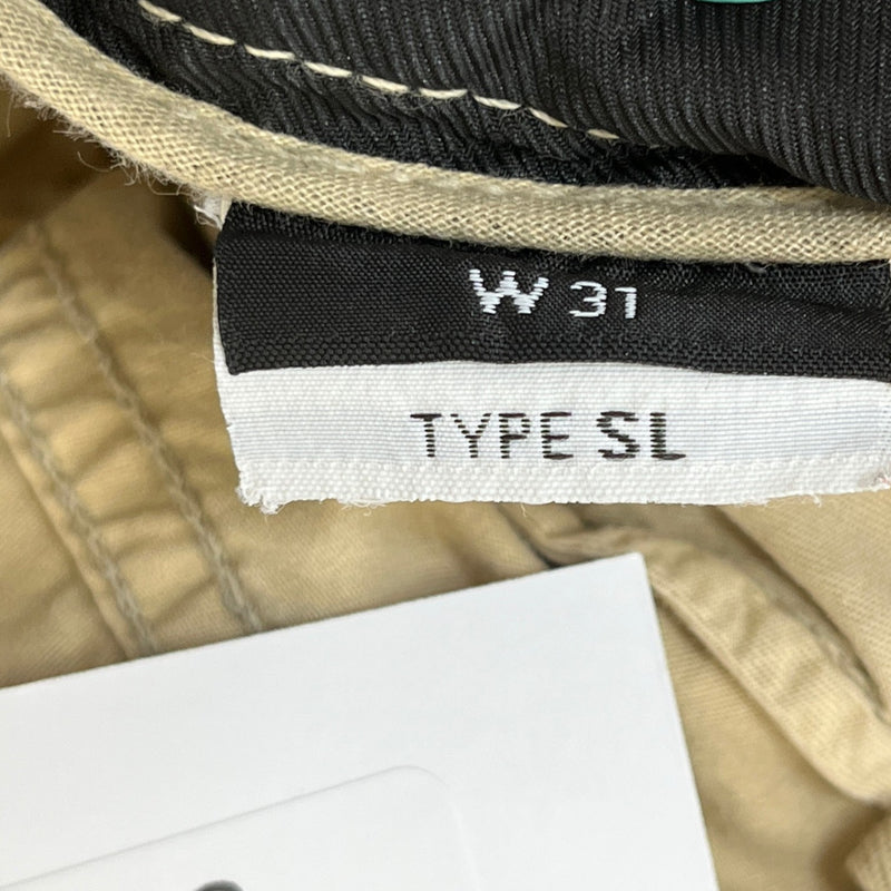 Men's Applique Logo Cargos Beige Size Waist 31"