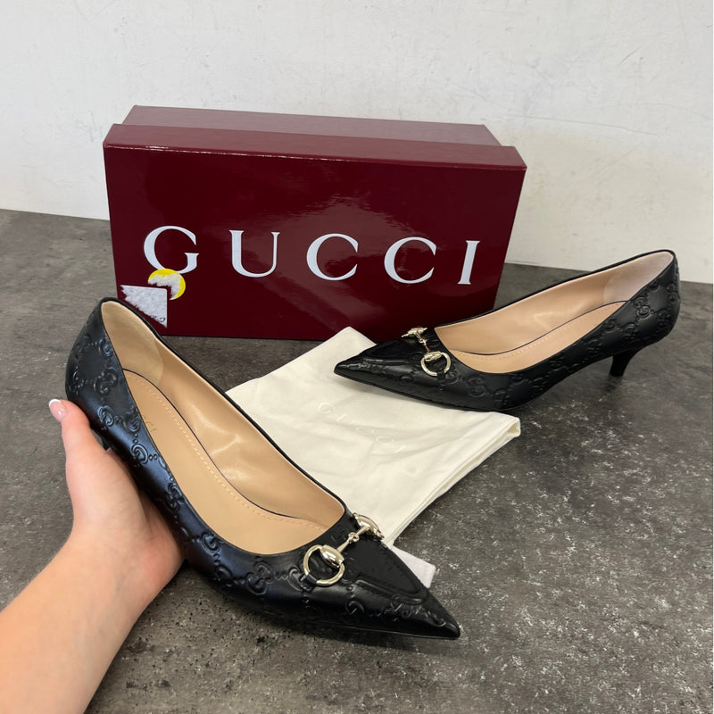 Women's Gg Erin Horsebit Heels Black Size EU 40 / UK 7