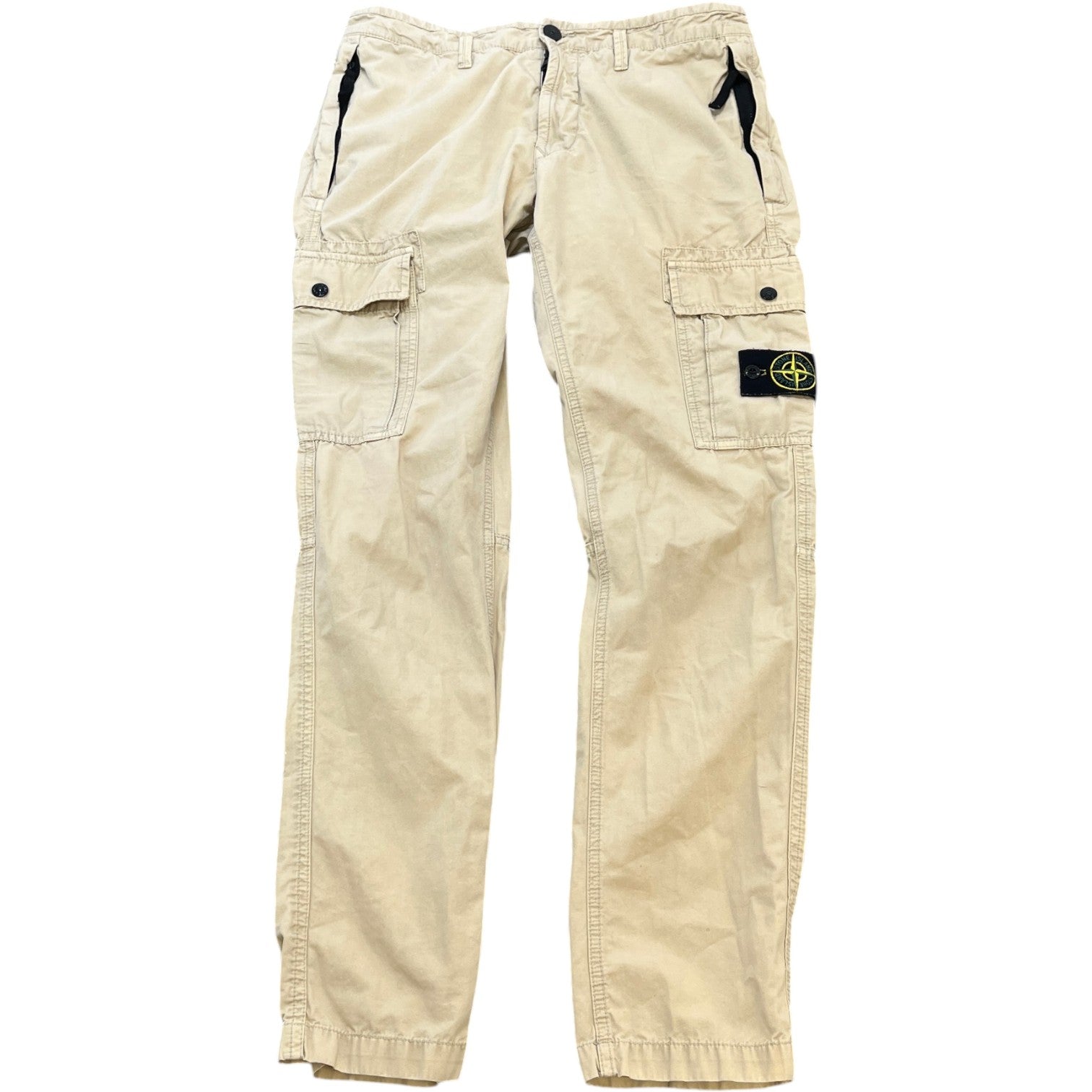 Men's Applique Logo Cargos Beige Size Waist 31" - Photo 1