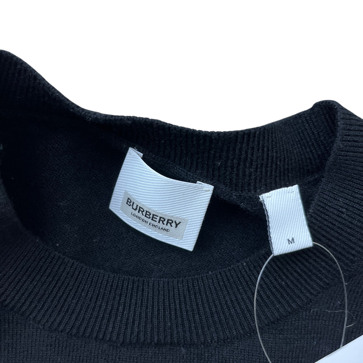Men's Embroidered Logo Wool Knit Sweatshirt Black Size M - Photo 7