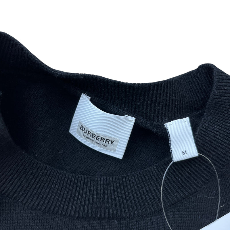Men's Embroidered Logo Wool Knit Sweatshirt Black Size M