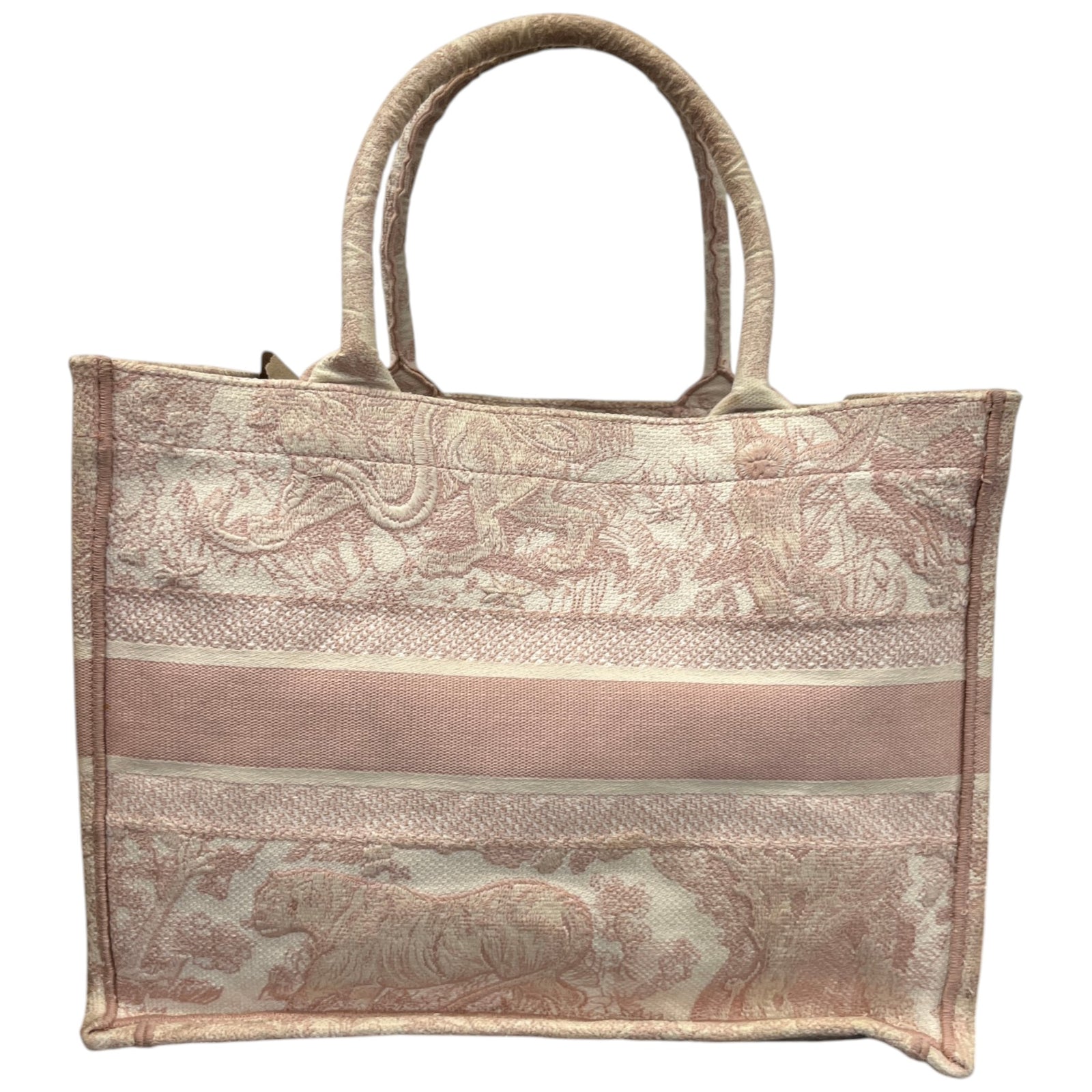Women's Toile De Jouy Book Tote Handbag Pink - Photo 3