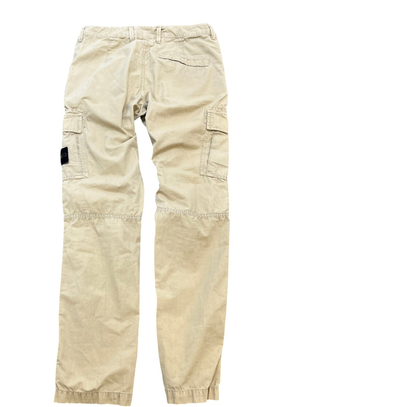 Men's Applique Logo Cargos Beige Size Waist 31"