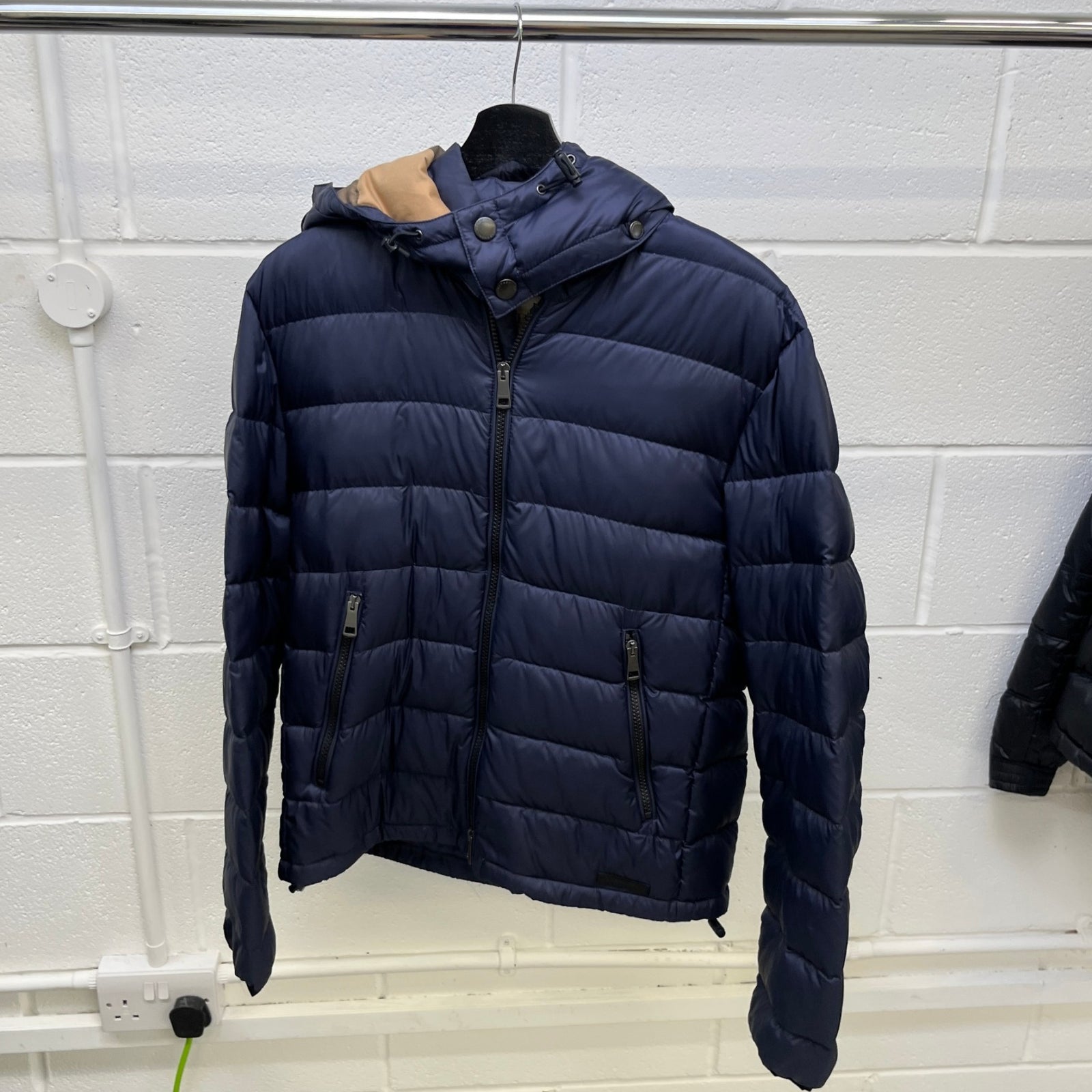 Men's Brit Quilted Down Jacket Navy Size M - Photo 8