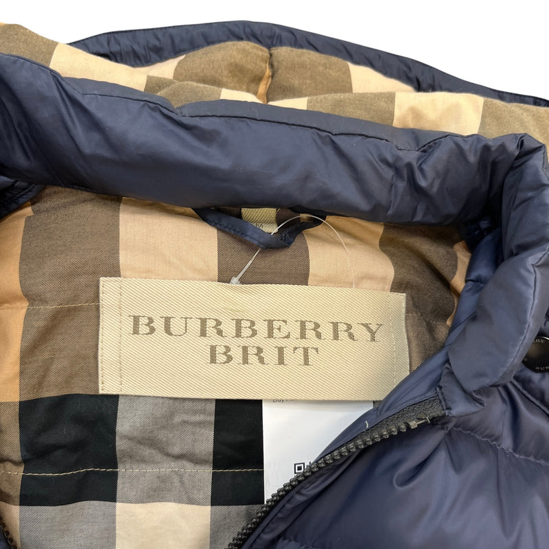 Men's Brit Quilted Down Jacket Navy Size M