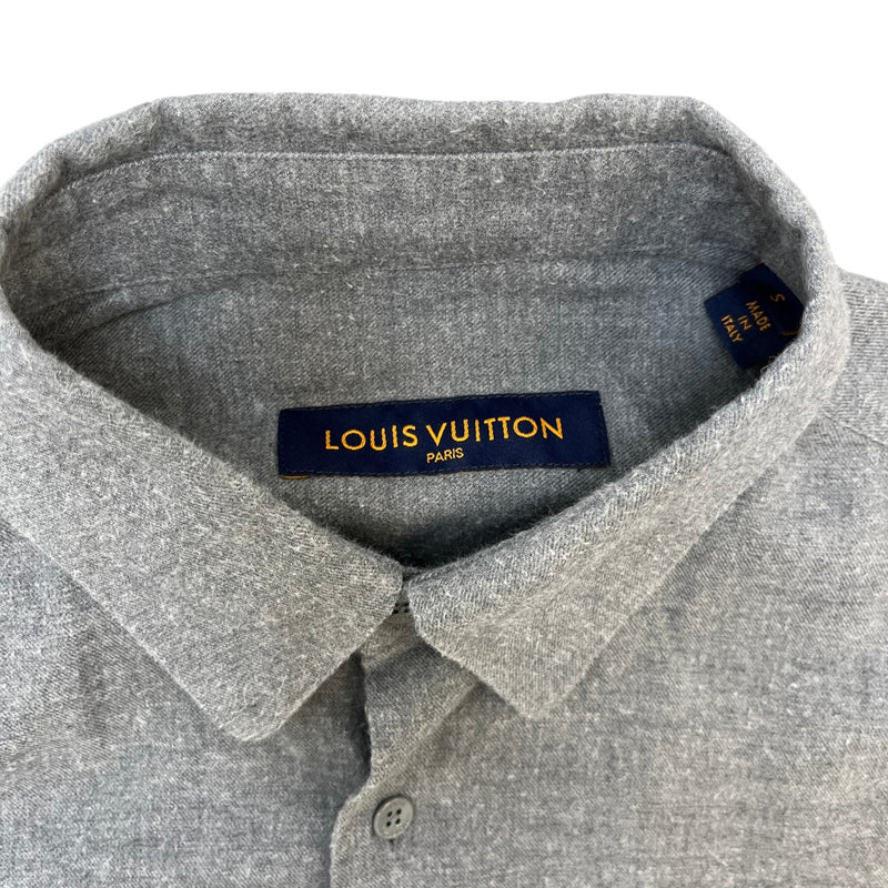 Men's Embroidered Signature Logo Polo Shirt Grey Size S