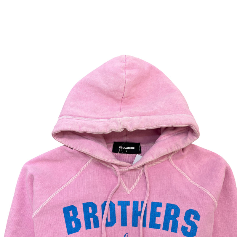 Men's Brothers Graphic Hoodie Pink Size L