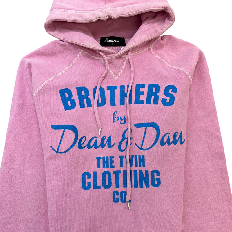 Men's Brothers Graphic Hoodie Pink Size L