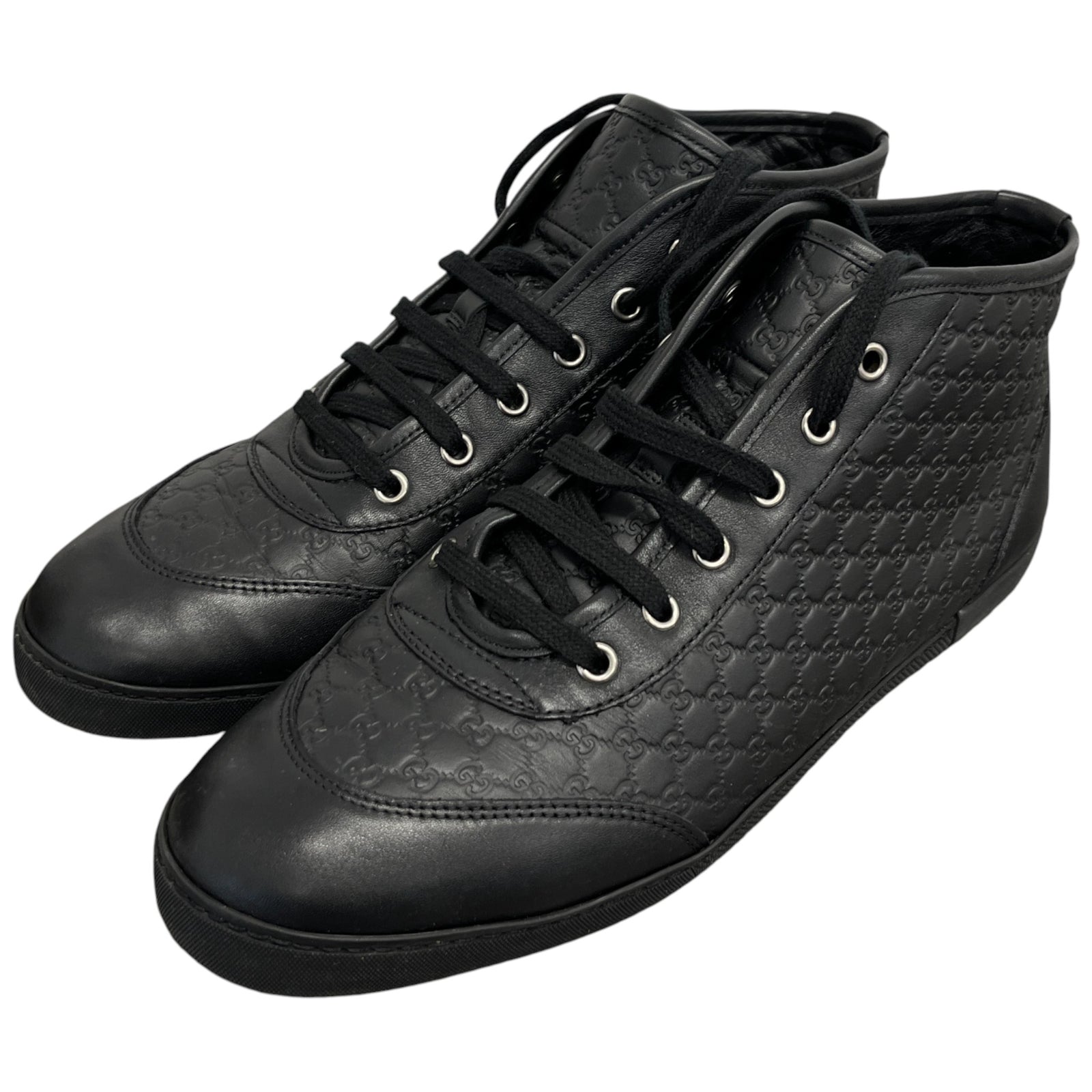 Men's Microguccissima High Trainers Black Size EU 41 / UK 7 - Photo 9