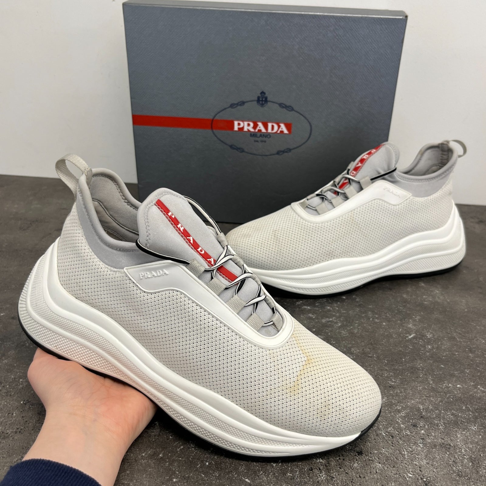 Women's Neoprene Logo Low Trainers White Size EU 38.5 / UK 5.5 - Photo 12